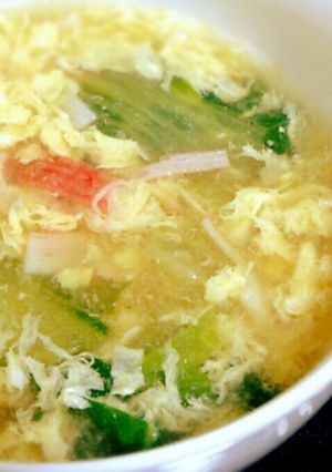 卵ふわふわ♡チンゲン菜の中華スープ-レシピのメイン写真