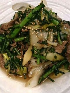 ☆春菊の牛肉炒め☆-レシピのメイン写真