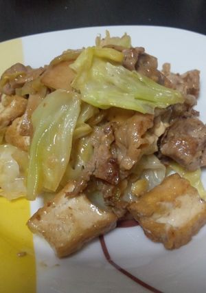 キャベツと豚肉と厚揚げのオイマヨ炒め☆-レシピのメイン写真