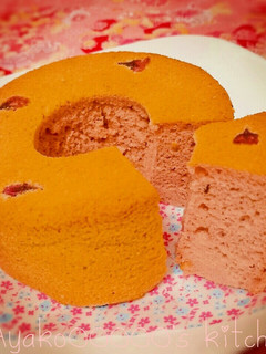 春色♪ふんわりしっとり桜シフォンケーキ-レシピのメイン写真