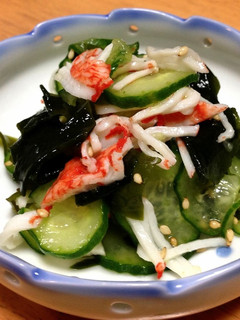 簡単!素朴なきゅうり&わかめの酢の物♫-レシピのメイン写真