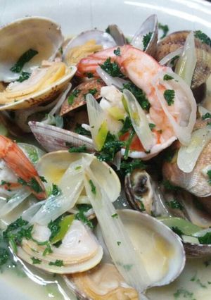 アサリとエビのワイン蒸し パスタにも◎-レシピのメイン写真