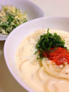 冷凍うどんで簡単☆冷たい豆乳明太子うどん-レシピのメイン写真