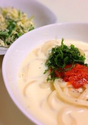 冷凍うどんで簡単☆冷たい豆乳明太子うどん-レシピのメイン写真