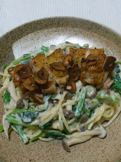 牛乳で☆ほうれん草鶏もものクリームパスタ-レシピのメイン写真