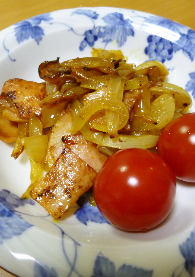 ハムと玉ねぎのオイマヨカレー炒め☆-レシピのメイン写真