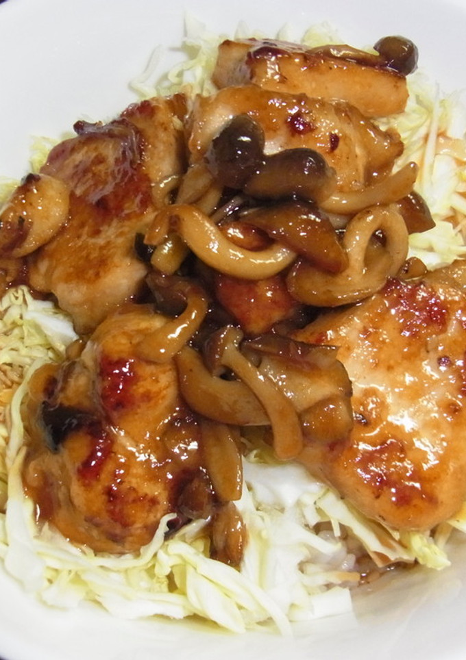 うちの夕飯　鶏むね焼き肉丼-レシピのメイン写真
