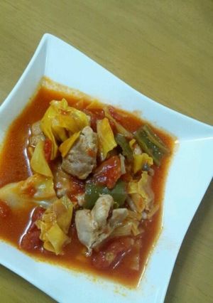 簡単☆鶏もも肉のトマト煮込み-レシピのメイン写真