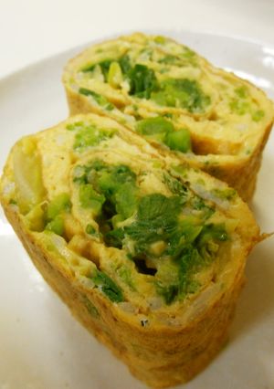 菜の花と春キャベツの玉子焼き-レシピのメイン写真