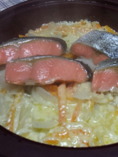 10分で出きる鮭野菜チーズ蒸し♡-レシピのメイン写真
