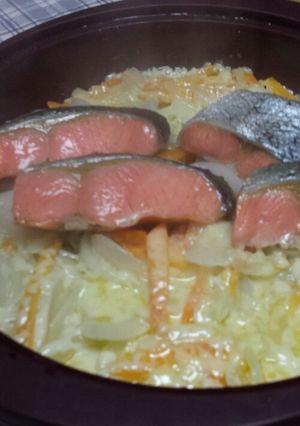 10分で出きる鮭野菜チーズ蒸し♡-レシピのメイン写真