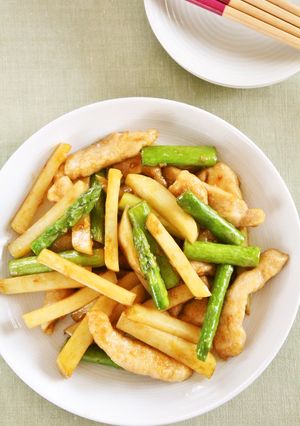 アスパラと新じゃがと鶏胸肉の青椒肉絲風-レシピのメイン写真