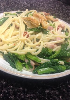 菜の花とベーコンのリングイネ（パスタ）-レシピのメイン写真