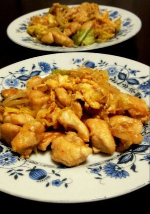 柔らか鶏ムネ肉のふわふわマヨ卵炒め-レシピのメイン写真