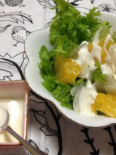 はっさくとわさび菜のヨーグルトサラダ♡-レシピのメイン写真