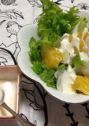 はっさくとわさび菜のヨーグルトサラダ♡-レシピのメイン写真