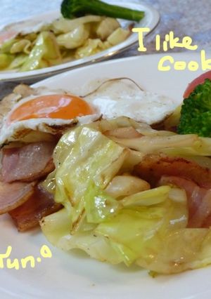 コレでしょ!春キャベツとベーコンの塩炒め-レシピのメイン写真