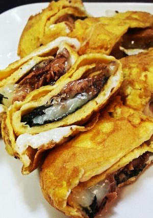 う巻き風。さんま蒲焼缶詰と大葉の玉子巻き-レシピのメイン写真