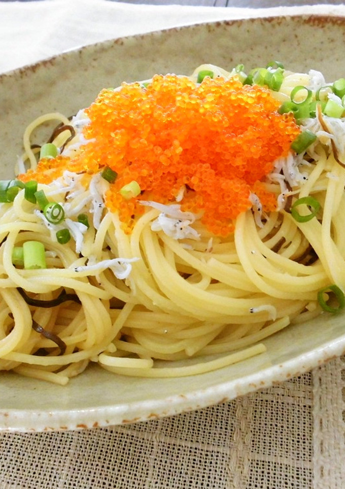 塩昆布・とびっこ・しらすの極旨和風パスタ-レシピのメイン写真