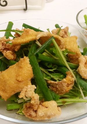 鶏皮と小ねぎのポン酢サラダ～おつまみ風～-レシピのメイン写真