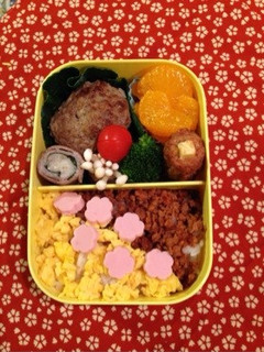 キャラ弁 時短簡単ご飯 花の2色弁当-レシピのメイン写真