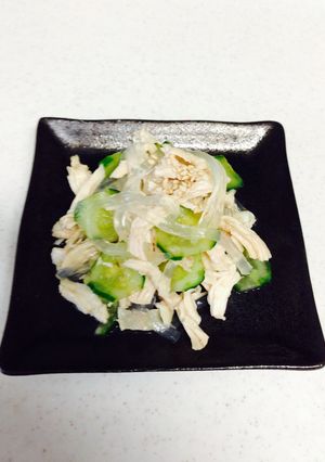 簡単♪鶏胸肉と胡瓜くずきりの酢の物-レシピのメイン写真