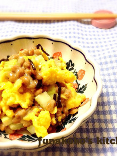 春色*セロリと卵と納豆のまぜまぜ〜-レシピのメイン写真