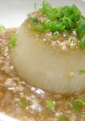 丸ごと玉ねぎ！とろ～りそぼろあん☆-レシピのメイン写真