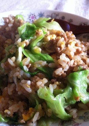 豚ミンチの焼肉味レタス焼き飯-レシピのメイン写真
