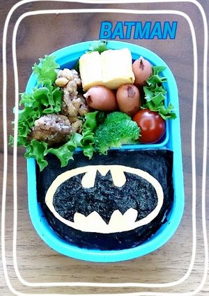 ☆バットマン キャラ弁 のり弁☆-レシピのメイン写真