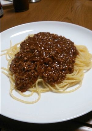 ミートソースパスタ-レシピのメイン写真