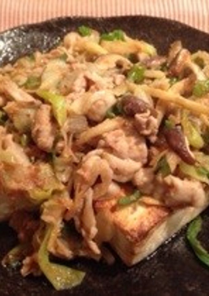 豆腐 豚コマのしょうが味噌炒め-レシピのメイン写真