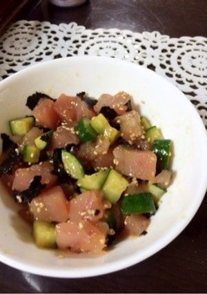 海鮮丼にも★マグロとキュウリの胡麻和え-レシピのメイン写真
