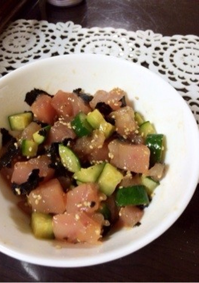 海鮮丼にも★マグロとキュウリの胡麻和え-レシピのメイン写真