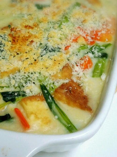 小松菜&厚揚げの白味噌風味グラタン-レシピのメイン写真