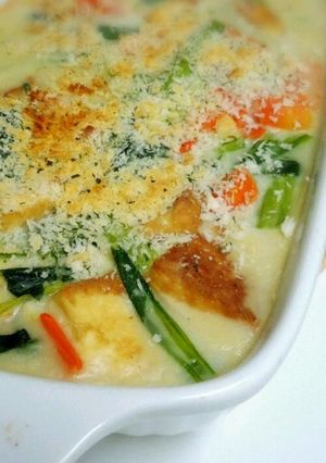 小松菜＆厚揚げの白味噌風味グラタン-レシピのメイン写真
