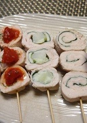 かけトマ♡ササミ、ポテサラの大葉巻き-レシピのメイン写真