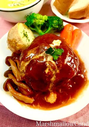 ジューシー♡きのこの煮込みハンバーグ-レシピのメイン写真