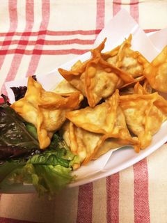 ワンタンの皮で作るインド料理♪サモサ-レシピのメイン写真