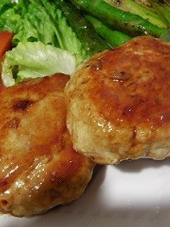 ご飯入り 鶏むね肉のテリヤキハンバーグ♪-レシピのメイン写真