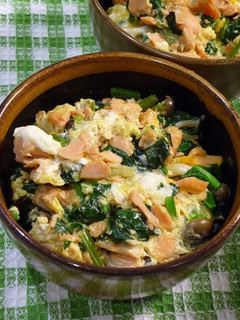ほっとする和食!ほうれん草鮭丼-レシピのメイン写真
