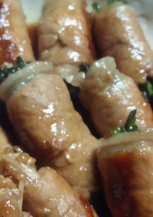 豚スライス肉の超簡単ニラ巻きえのき巻き♪-レシピのメイン写真