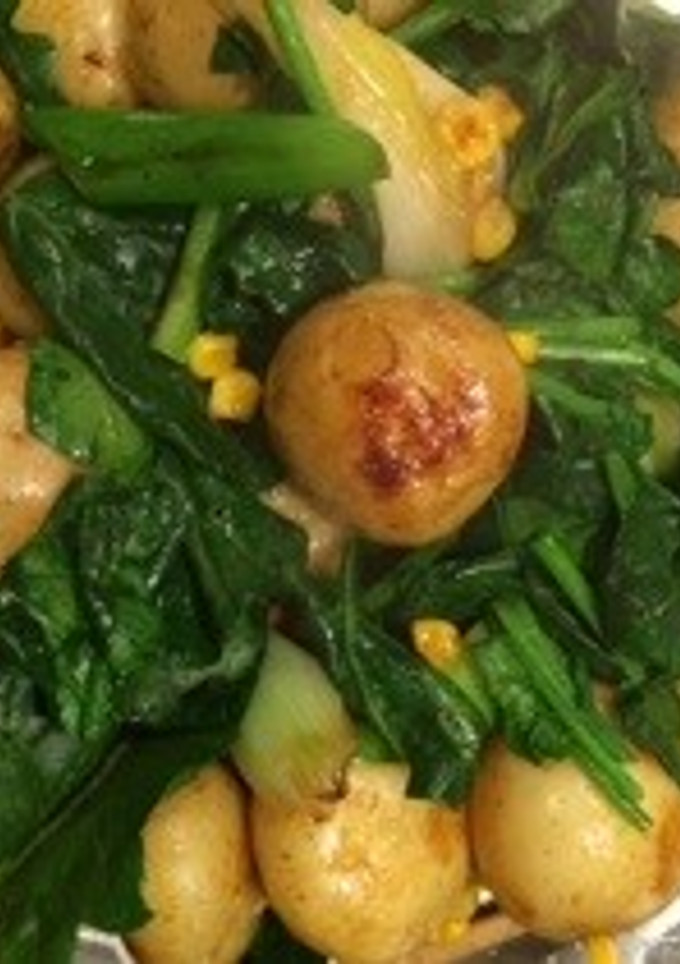 新ジャガとほうれん草の醤油バター炒め-レシピのメイン写真
