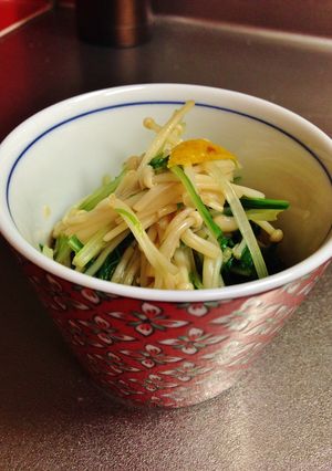 おうち居酒屋☆水菜とエノキの出汁浸し-レシピのメイン写真