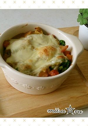 カレーリメイク☆ポテトカレーグラタン♡-レシピのメイン写真