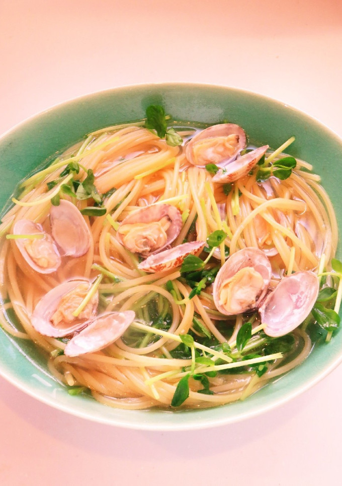 ☺簡単♪あさりと豆苗のスープパスタ☺-レシピのメイン写真