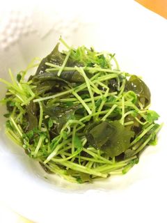 豆苗とワカメの酢の物-レシピのメイン写真