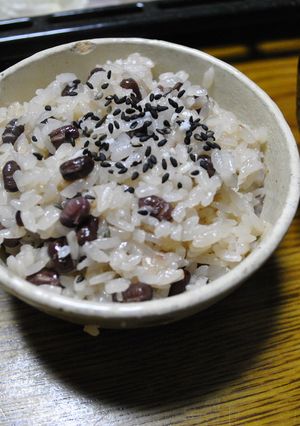 小豆で お赤飯-レシピのメイン写真