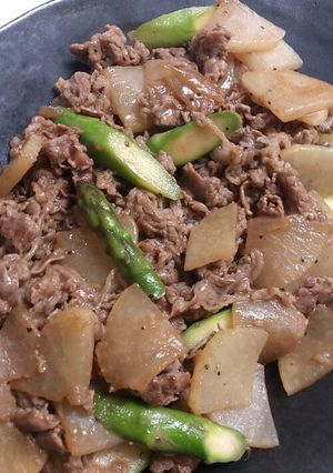 牛肉大根アスパラのオイスター炒め-レシピのメイン写真