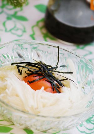 長いもそうめんの生卵かけ-レシピのメイン写真